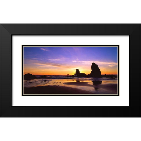 Cannon Beach IV Black Modern Wood Framed Art Print with Double Matting by Leahy, Ike