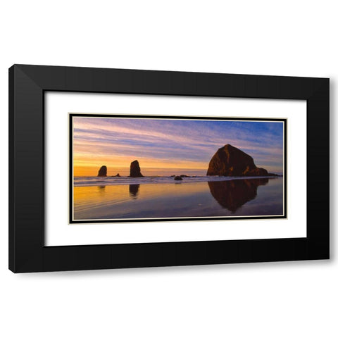 Cannon Beach V Black Modern Wood Framed Art Print with Double Matting by Leahy, Ike