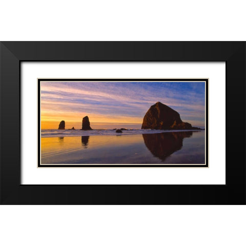 Cannon Beach V Black Modern Wood Framed Art Print with Double Matting by Leahy, Ike