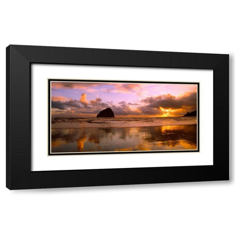 Pacific City III Black Modern Wood Framed Art Print with Double Matting by Leahy, Ike