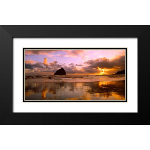 Pacific City III Black Modern Wood Framed Art Print with Double Matting by Leahy, Ike