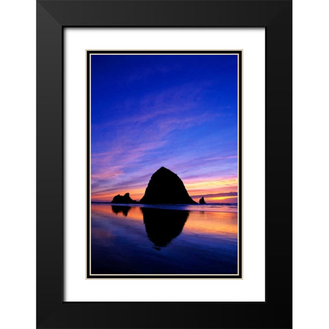 Cannon Beach VII Black Modern Wood Framed Art Print with Double Matting by Leahy, Ike