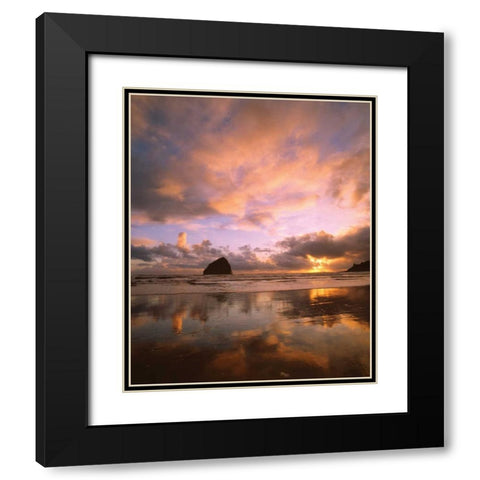 Pacific City V Black Modern Wood Framed Art Print with Double Matting by Leahy, Ike