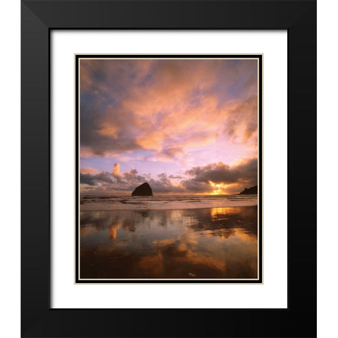 Pacific City V Black Modern Wood Framed Art Print with Double Matting by Leahy, Ike