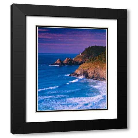 Heceta Head Lighthouse Black Modern Wood Framed Art Print with Double Matting by Leahy, Ike