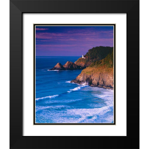 Heceta Head Lighthouse Black Modern Wood Framed Art Print with Double Matting by Leahy, Ike
