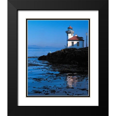 Limekiln Lighthouse Black Modern Wood Framed Art Print with Double Matting by Leahy, Ike