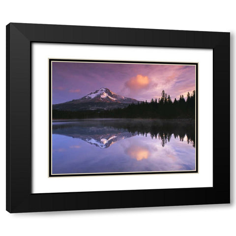 Mt. Hood II Black Modern Wood Framed Art Print with Double Matting by Leahy, Ike