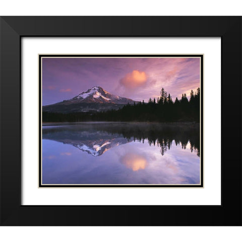 Mt. Hood II Black Modern Wood Framed Art Print with Double Matting by Leahy, Ike