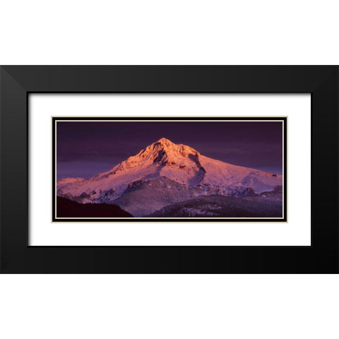 Mt. Hood XV Black Modern Wood Framed Art Print with Double Matting by Leahy, Ike