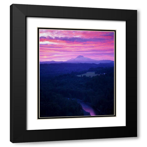 Mt. Hood XVII Black Modern Wood Framed Art Print with Double Matting by Leahy, Ike