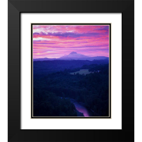 Mt. Hood XVII Black Modern Wood Framed Art Print with Double Matting by Leahy, Ike