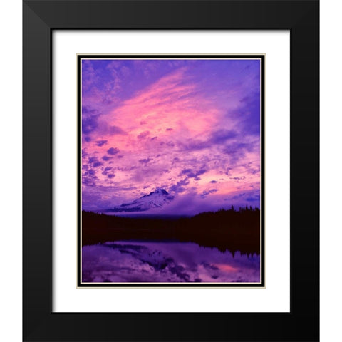 Mt. Hood XXI Black Modern Wood Framed Art Print with Double Matting by Leahy, Ike