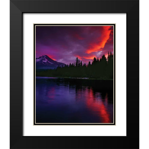 Mt. Hood XXVII Black Modern Wood Framed Art Print with Double Matting by Leahy, Ike