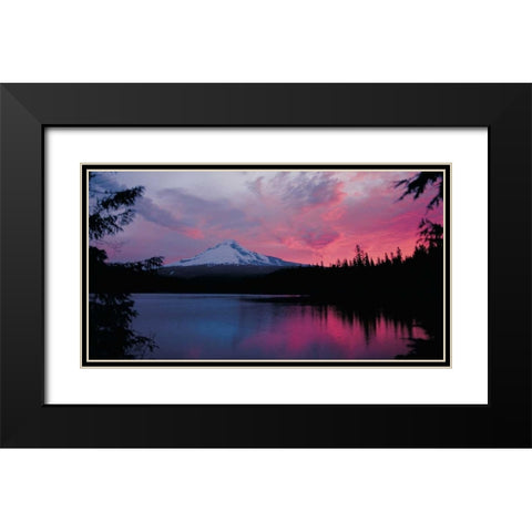 Mt. Hood XXX Black Modern Wood Framed Art Print with Double Matting by Leahy, Ike