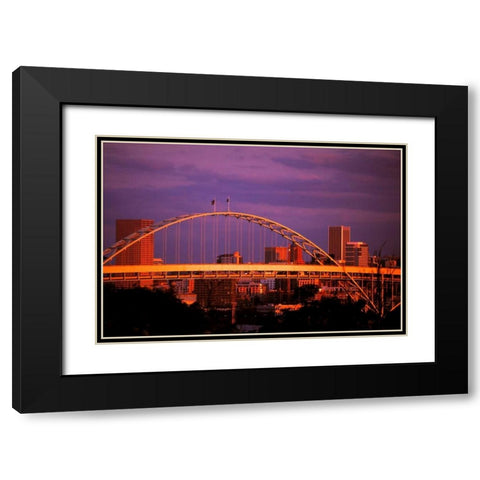 Fremont at Sunset Black Modern Wood Framed Art Print with Double Matting by Leahy, Ike