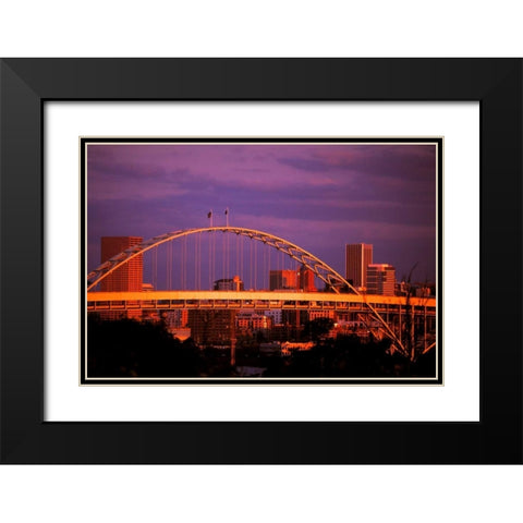 Fremont at Sunset Black Modern Wood Framed Art Print with Double Matting by Leahy, Ike