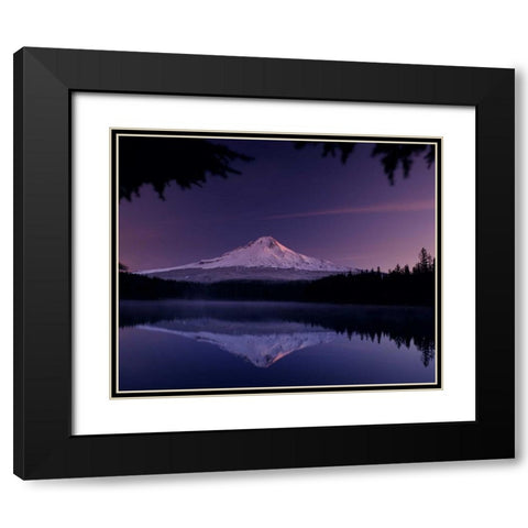 Trillium Lake Black Modern Wood Framed Art Print with Double Matting by Leahy, Ike