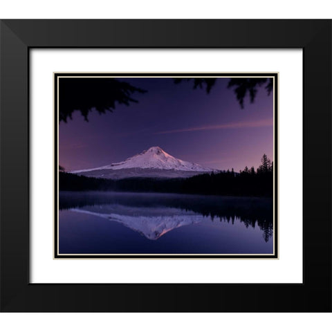 Trillium Lake Black Modern Wood Framed Art Print with Double Matting by Leahy, Ike