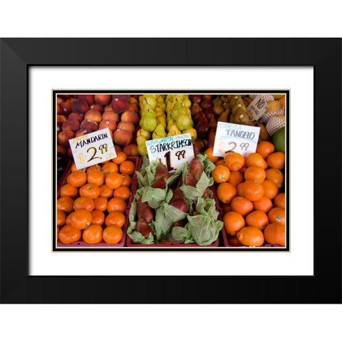 Fruit Stand III Black Modern Wood Framed Art Print with Double Matting by Love, Maureen