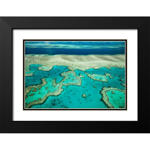 Coral River I Black Modern Wood Framed Art Print with Double Matting by Malvin, Larry