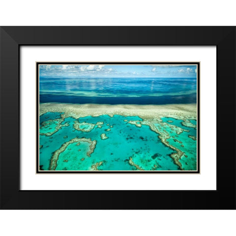 Coral River II Black Modern Wood Framed Art Print with Double Matting by Malvin, Larry