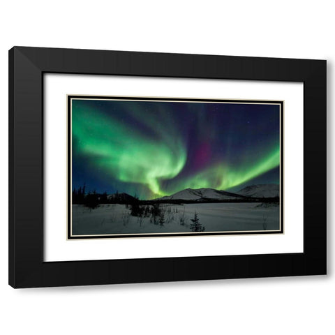 Aurora Borealis I Black Modern Wood Framed Art Print with Double Matting by Malvin, Larry
