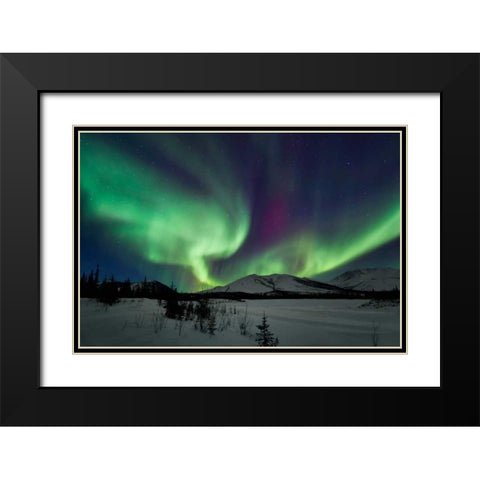 Aurora Borealis I Black Modern Wood Framed Art Print with Double Matting by Malvin, Larry