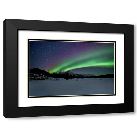 Aurora Borealis II Black Modern Wood Framed Art Print with Double Matting by Malvin, Larry