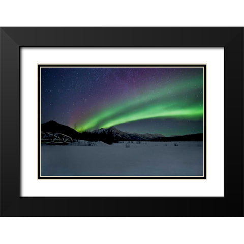 Aurora Borealis II Black Modern Wood Framed Art Print with Double Matting by Malvin, Larry