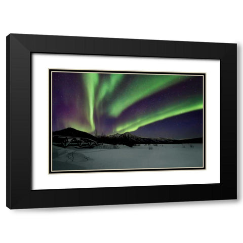 Aurora Borealis IV Black Modern Wood Framed Art Print with Double Matting by Malvin, Larry
