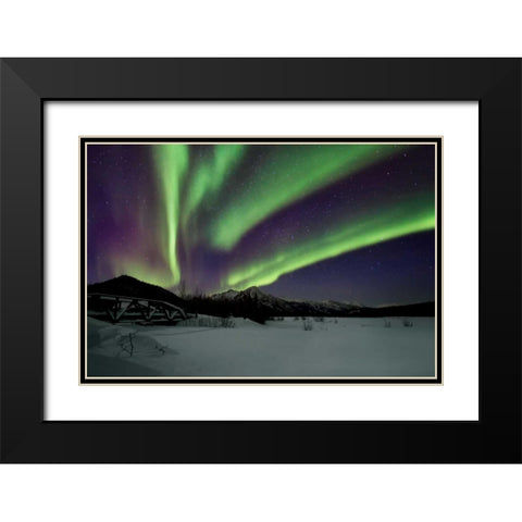Aurora Borealis IV Black Modern Wood Framed Art Print with Double Matting by Malvin, Larry