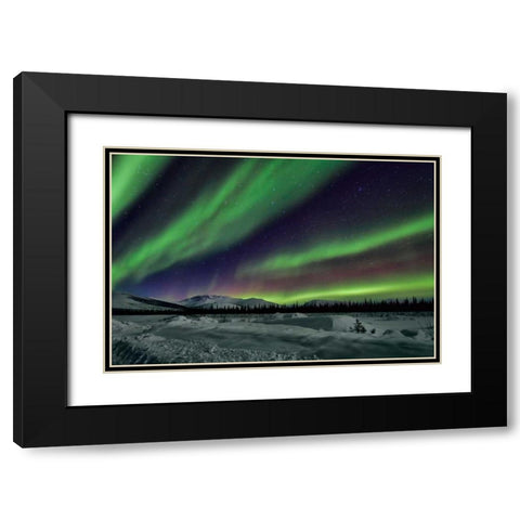 Aurora Borealis V Black Modern Wood Framed Art Print with Double Matting by Malvin, Larry