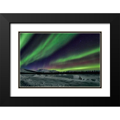 Aurora Borealis V Black Modern Wood Framed Art Print with Double Matting by Malvin, Larry