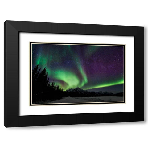 Aurora Borealis VI Black Modern Wood Framed Art Print with Double Matting by Malvin, Larry