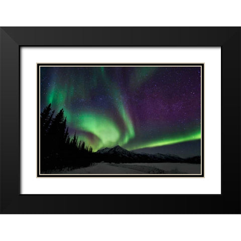 Aurora Borealis VI Black Modern Wood Framed Art Print with Double Matting by Malvin, Larry
