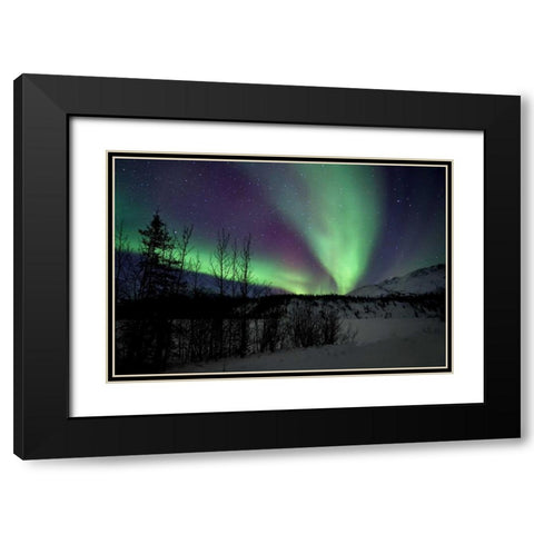 Aurora Borealis VII Black Modern Wood Framed Art Print with Double Matting by Malvin, Larry