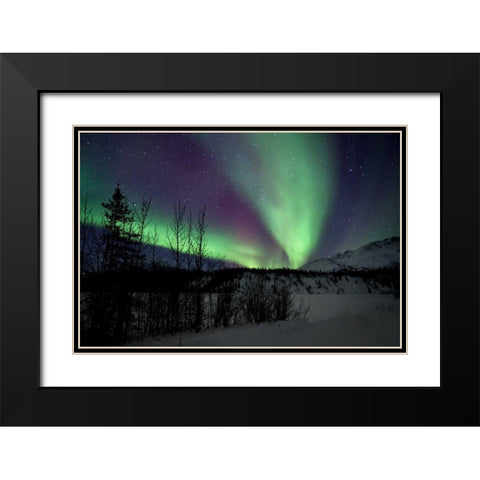 Aurora Borealis VII Black Modern Wood Framed Art Print with Double Matting by Malvin, Larry