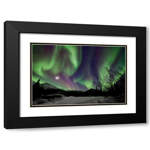 Aurora Borealis VIII Black Modern Wood Framed Art Print with Double Matting by Malvin, Larry