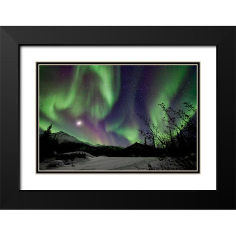 Aurora Borealis VIII Black Modern Wood Framed Art Print with Double Matting by Malvin, Larry