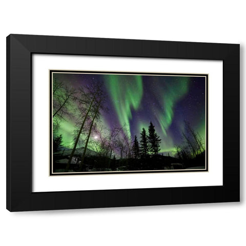 Aurora Borealis X Black Modern Wood Framed Art Print with Double Matting by Malvin, Larry