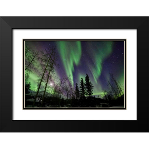 Aurora Borealis X Black Modern Wood Framed Art Print with Double Matting by Malvin, Larry