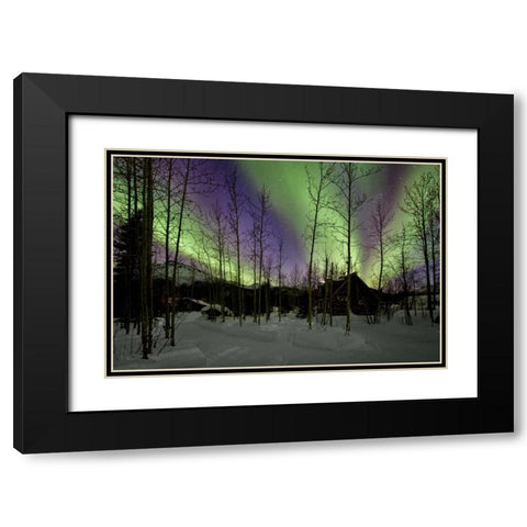 Aurora Borealis XII Black Modern Wood Framed Art Print with Double Matting by Malvin, Larry