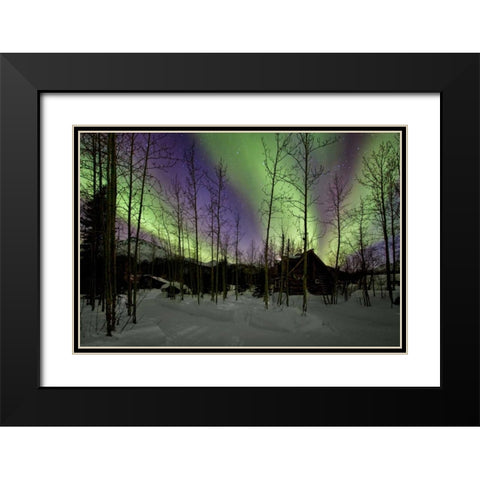 Aurora Borealis XII Black Modern Wood Framed Art Print with Double Matting by Malvin, Larry