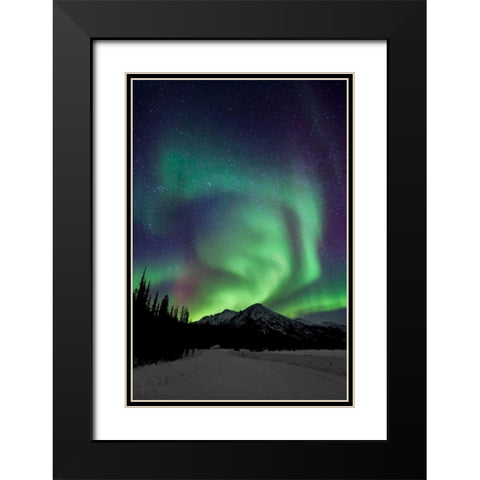 Aurora Borealis XIII Black Modern Wood Framed Art Print with Double Matting by Malvin, Larry