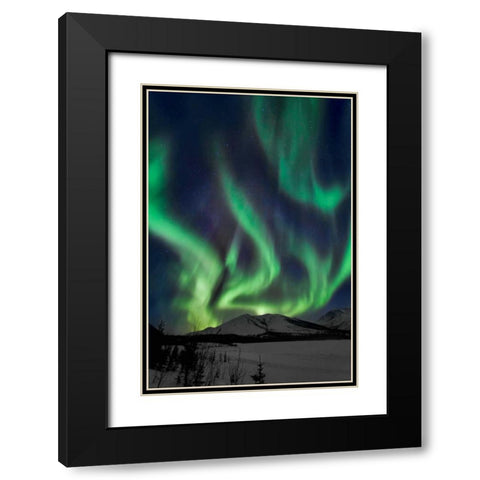 Aurora Borealis XIV Black Modern Wood Framed Art Print with Double Matting by Malvin, Larry