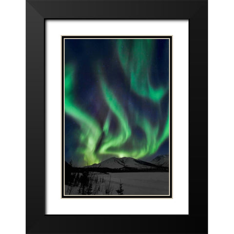Aurora Borealis XIV Black Modern Wood Framed Art Print with Double Matting by Malvin, Larry