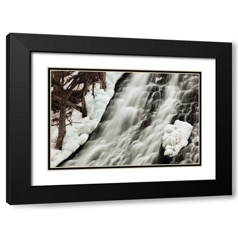 Oshinkoshin Falls I Black Modern Wood Framed Art Print with Double Matting by Malvin, Larry