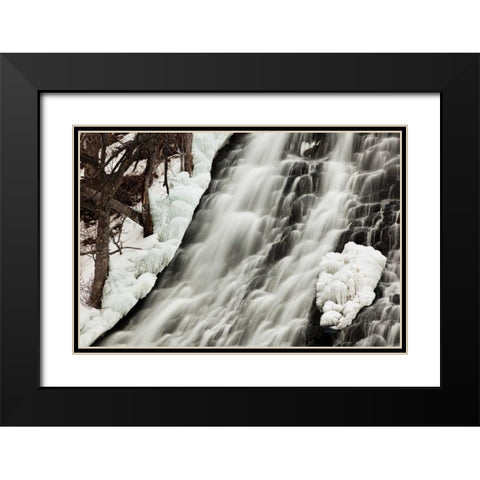 Oshinkoshin Falls I Black Modern Wood Framed Art Print with Double Matting by Malvin, Larry