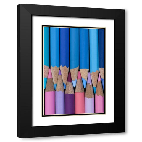 Colored Pencils II Black Modern Wood Framed Art Print with Double Matting by Mahan, Kathy